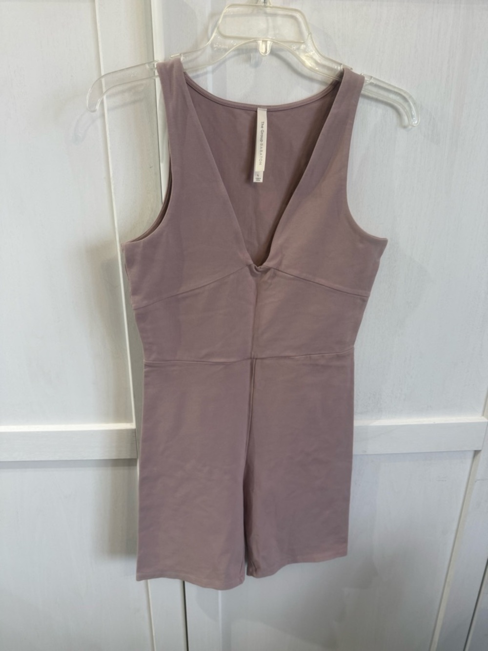 Babaton Mauve V-Neck Sleeveless Romper
